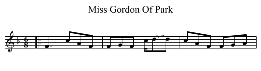 Miss Gordon Of Park - staff notation
