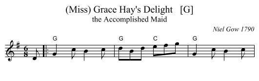 (Miss) Grace Hay's Delight   [G] - staff notation