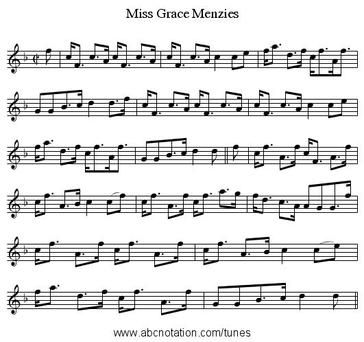 Miss Grace Menzies - staff notation