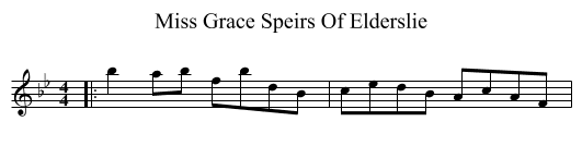 Miss Grace Speirs Of Elderslie - staff notation