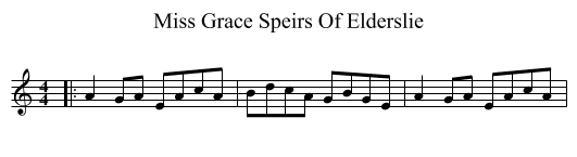 Miss Grace Speirs Of Elderslie - staff notation