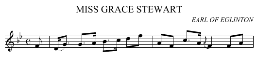 MISS GRACE STEWART - staff notation