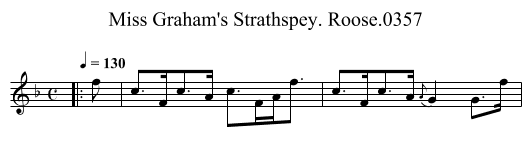 Miss Graham's Strathspey. Roose.0357 - staff notation