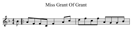 Miss Grant Of Grant - staff notation