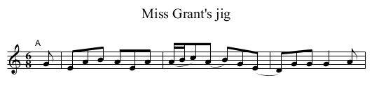 Miss Grant's jig - staff notation
