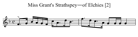 Miss Grant's Strathspey—of Elchies [2] - staff notation