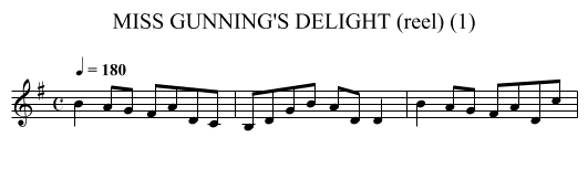 MISS GUNNING'S DELIGHT (reel) (1) - staff notation