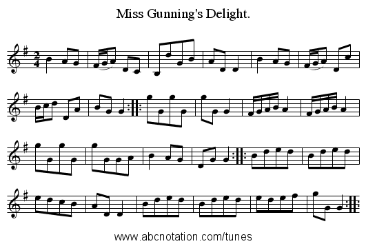 Miss Gunning's Delight. - staff notation