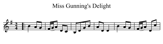 Miss Gunning's Delight - staff notation