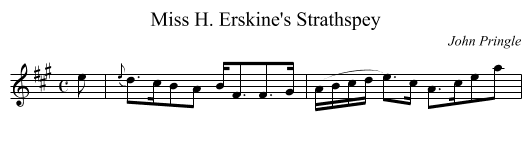 Miss H. Erskine's Strathspey - staff notation