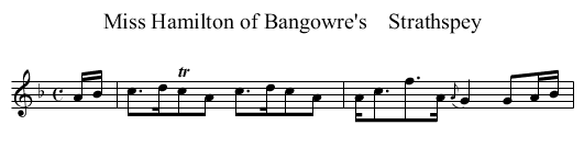 Miss Hamilton of Bangowre's    Strathspey - staff notation