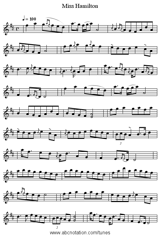 Miss Hamilton - staff notation