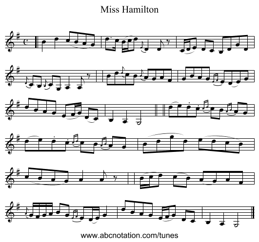 Miss Hamilton - staff notation