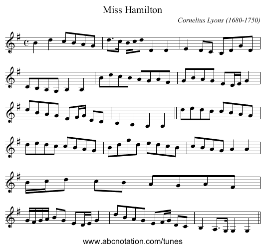 Miss Hamilton - staff notation