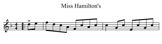 Miss Hamilton's - staff notation