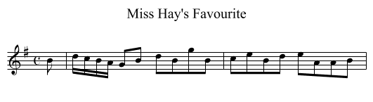 Miss Hay's Favourite - staff notation