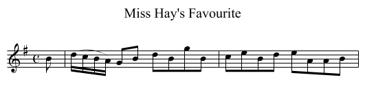 Miss Hay's Favourite - staff notation