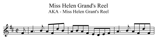 Miss Helen Grand's Reel - staff notation