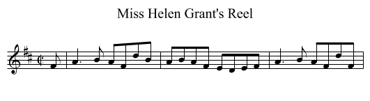 Miss Helen Grant's Reel - staff notation
