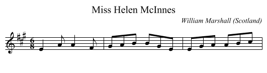Miss Helen McInnes - staff notation