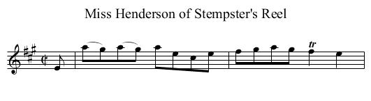 Miss Henderson of Stempster's Reel - staff notation