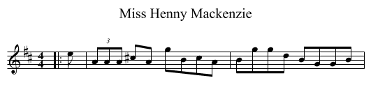 Miss Henny Mackenzie - staff notation