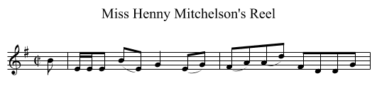 Miss Henny Mitchelson's Reel - staff notation