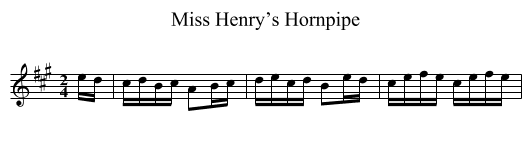 Miss Henry’s Hornpipe - staff notation