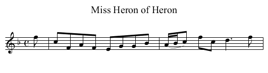 Miss Heron of Heron - staff notation