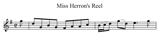 Miss Herron's Reel - staff notation