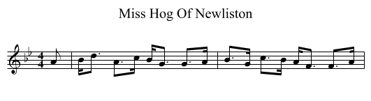 Miss Hog Of Newliston - staff notation