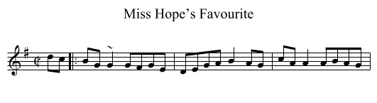 Miss Hope’s Favourite - staff notation
