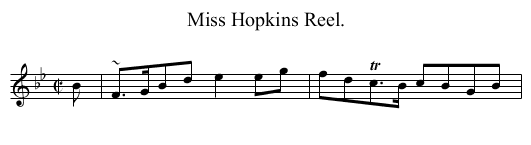Miss Hopkins Reel. - staff notation
