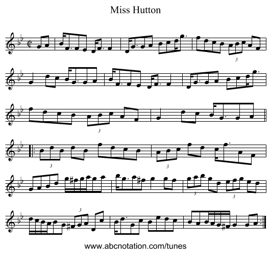 Miss Hutton - staff notation