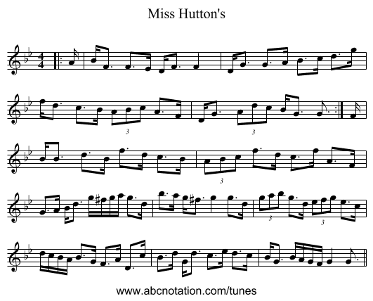 Miss Hutton's - staff notation