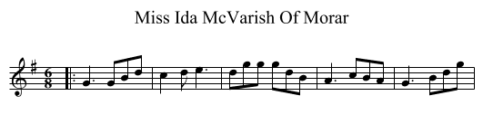 Miss Ida McVarish Of Morar - staff notation