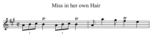 Miss in her own Hair - staff notation