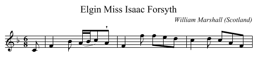Miss Isaac Forsyth, Elgin - staff notation