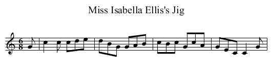 Miss Isabella Ellis's Jig - staff notation