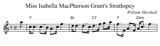 Miss Isabella MacPherson Grant's Strathspey - staff notation