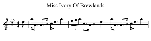 Miss Ivory Of Brewlands - staff notation