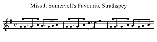 Miss J. Somervell's Favourite Strathspey - staff notation