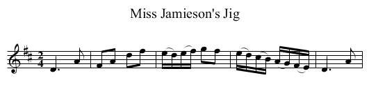 Miss Jamieson's Jig - staff notation