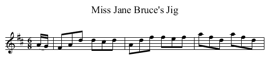 Miss Jane Bruce's Jig - staff notation