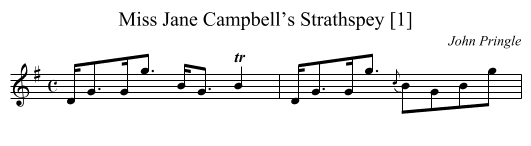 Miss Jane Campbell’s Strathspey [1] - staff notation