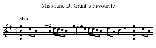 Miss Jane D. Grant’s Favourite - staff notation