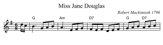 Miss Jane Douglas - staff notation