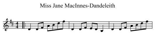 Miss Jane MacInnes-Dandeleith - staff notation
