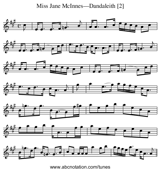 Miss Jane McInnes—Dandaleith [2] - staff notation