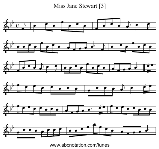 Miss Jane Stewart [3] - staff notation